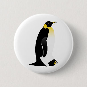 Badge Rond 5 Cm Pingouin avec son bébé