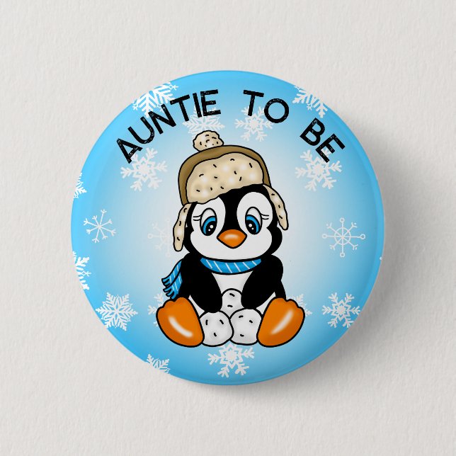 Badge Rond 5 Cm Pingouin bébé mignon | Tante À Être Baby shower (Devant)