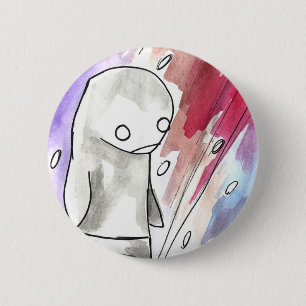 Badge Rond 5 Cm pingouin dans une tempête de neige