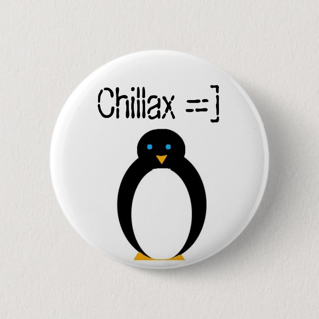 Badge Rond 5 Cm pingouin de chillax (Devant)