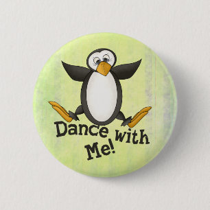 Badge Rond 5 Cm Pingouin de danse