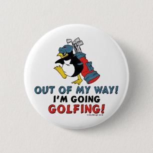 Badge Rond 5 Cm Pingouin de golf