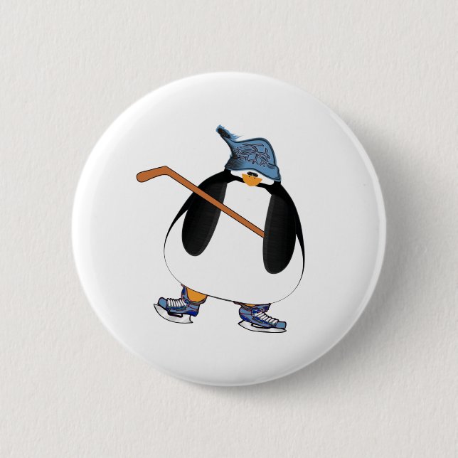 Badge Rond 5 Cm Pingouin de hockey (Devant)