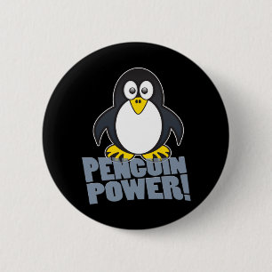 Badge Rond 5 Cm Pingouin de Linux