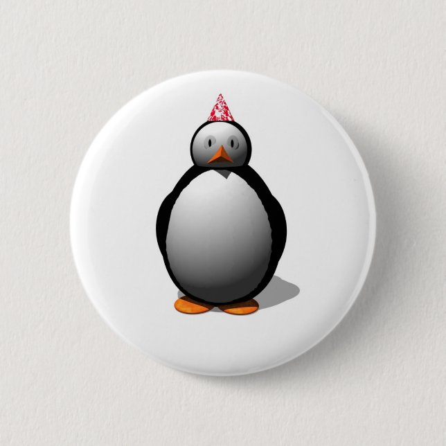 Badge Rond 5 Cm Pingouin de partie ! Fêtard final ! (Devant)