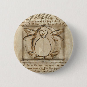 Badge Rond 5 Cm Pingouin de Vitruvian