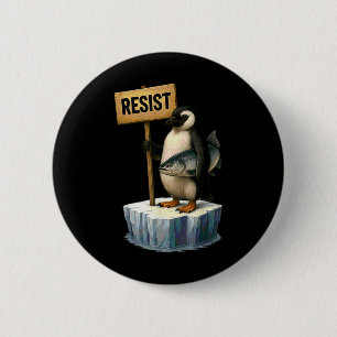 Badge Rond 5 Cm Pingouin drôle Résiste aux pingouins Cool Résiste