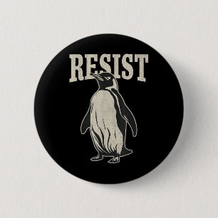 Badge Rond 5 Cm Pingouin drôle Résiste aux pingouins Cool Résiste