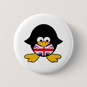 Badge Rond 5 Cm Pingouin d'Union Jack