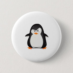 Badge Rond 5 Cm Pingouin fâché