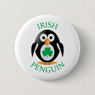 Badge Rond 5 Cm Pingouin irlandais