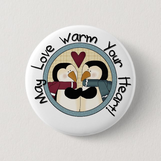 Badge Rond 5 Cm Pingouin Love T-shirts et cadeaux de vacances (Devant)