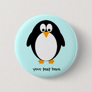Badge Rond 5 Cm Pingouin mignon