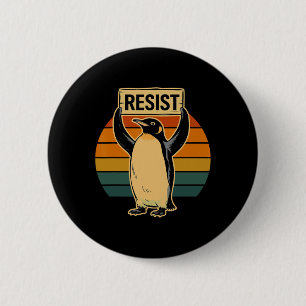 Badge Rond 5 Cm Pingouin palmes vers le haut résiste aux pingouins