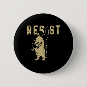 Badge Rond 5 Cm Pingouin palmes vers le haut résiste aux pingouins