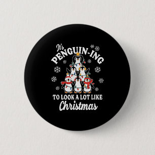 Badge Rond 5 Cm Pingouin Pour Ressembler À Noël De Mignons Vacance