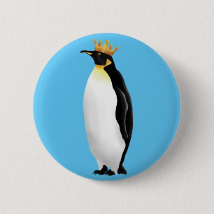 Badge Rond 5 Cm Pingouin roi