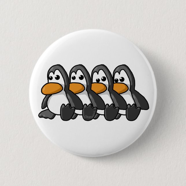 Badge Rond 5 Cm Pingouins (Devant)