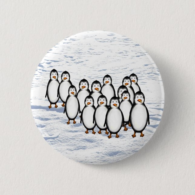 Badge Rond 5 Cm Pingouins (Devant)