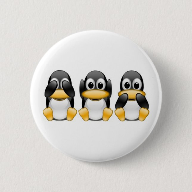 Badge Rond 5 Cm Pingouins (Devant)