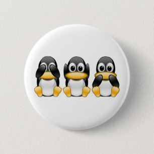 Badge Rond 5 Cm Pingouins