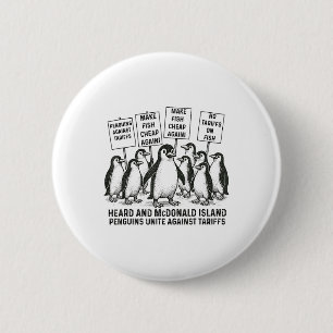 Badge Rond 5 Cm Pingouins amusants contre les tarifs douaniers Hea