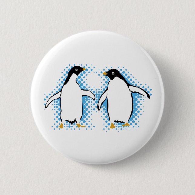 Badge Rond 5 Cm Pingouins de danse (Devant)
