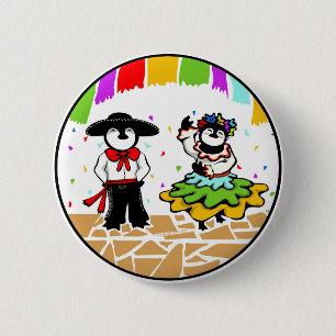 Badge Rond 5 Cm Pingouins Folklorico