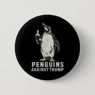 Badge Rond 5 Cm Pingouins, palmes, pingouins du doigt moyen contre