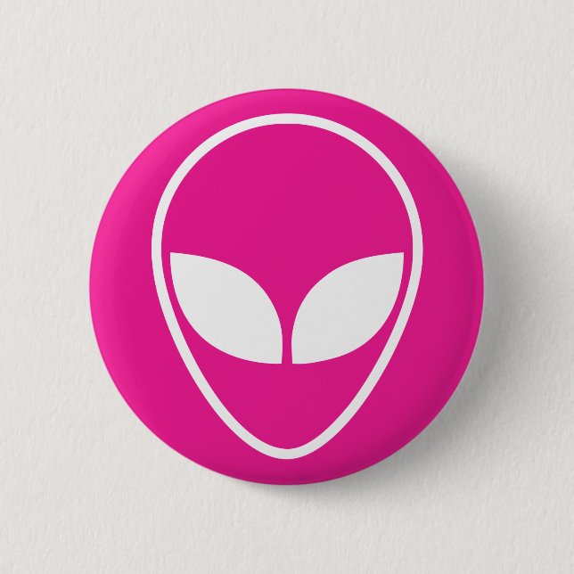 Badge Rond 5 Cm Pink Alien pin button, geek (Devant)