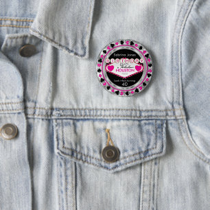 Badge Rond 5 Cm Pink Casino fête d'anniversaire - DO-IT-YOURSELF V