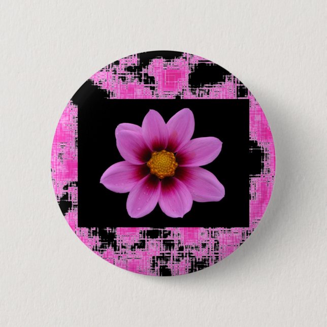 Badge Rond 5 Cm Pink Flower (Devant)