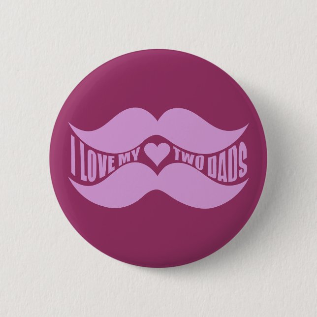 Badge Rond 5 Cm Pink Mustaches custom button (Devant)