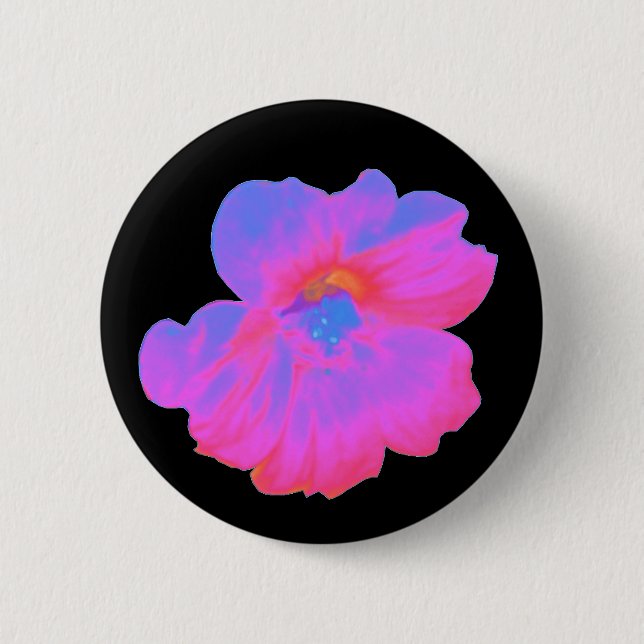 Badge Rond 5 Cm Pink Nasturtium Button (Devant)