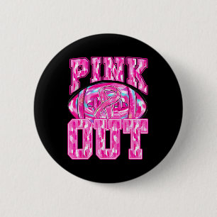 Badge Rond 5 Cm Pink Out Footall Cancer du sein Lutter contre le c