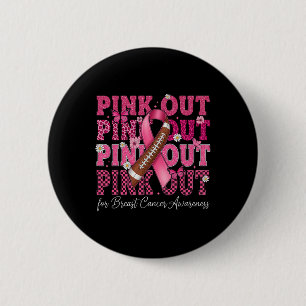 Badge Rond 5 Cm Pink Out Football Team Sensibilisation au cancer d