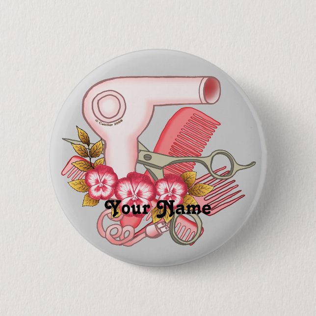 Badge Rond 5 Cm Pink Pansy Beautician  (Devant)