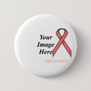 Badge Rond 5 Cm Pink Standard Ribbon by Kenneth Yoncich
