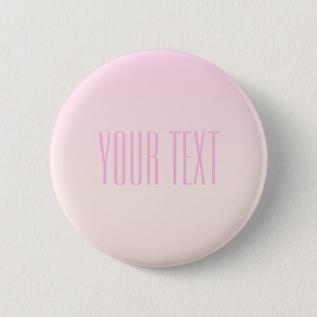 Badge Rond 5 Cm Pink to Peach Sunset Ombre avec texte personnalisa (Devant)