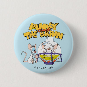 Badge Rond 5 Cm Pinky et le cerveau   Laboratoire
