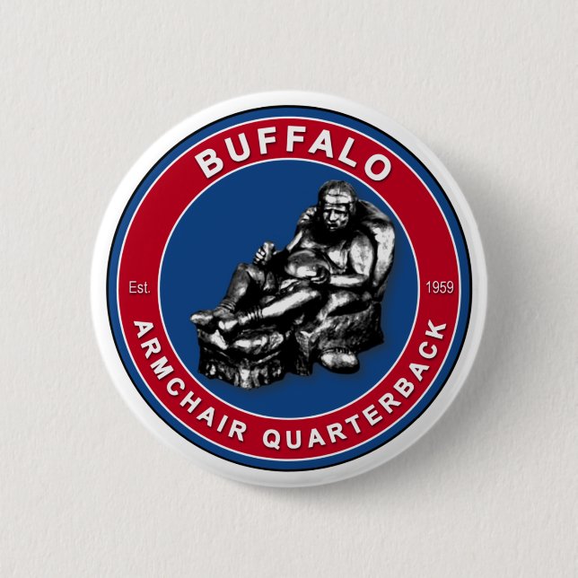 Badge Rond 5 Cm Pins De Football Buffalo À Quarterback (Devant)
