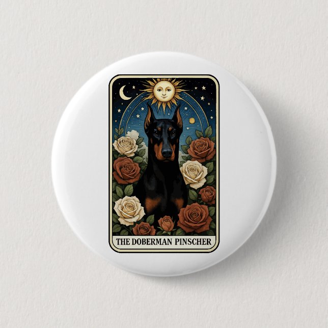 Badge Rond 5 Cm Pinscher Dobermann (Devant)