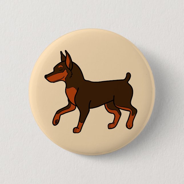 Badge Rond 5 Cm Pinscher miniature de chocolat (Devant)