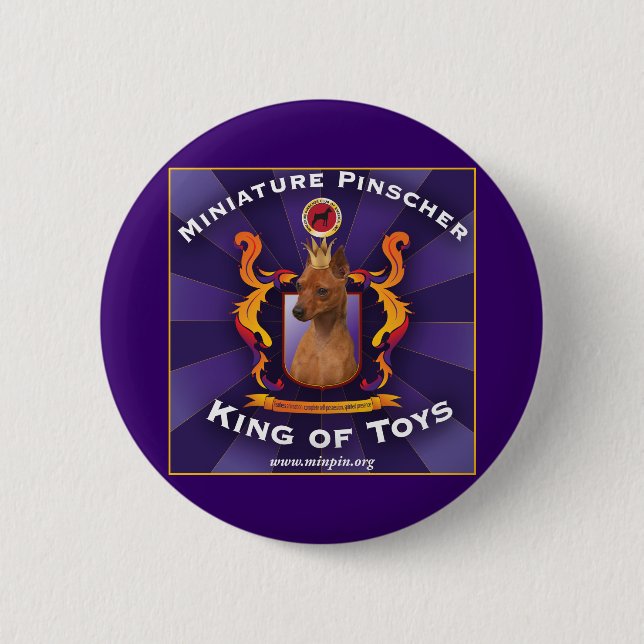 Badge Rond 5 Cm Pinscher miniature, roi des jouets (Devant)
