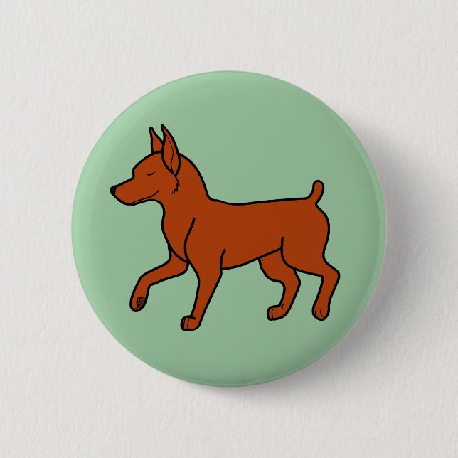 Badge Rond 5 Cm Pinscher miniature rouge (Devant)