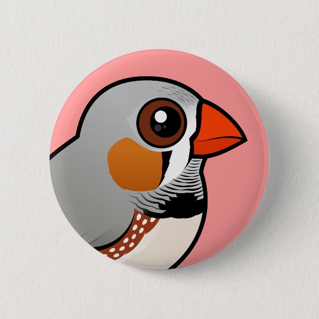 Badge Rond 5 Cm Pinson de zèbre de Birdorable (Devant)