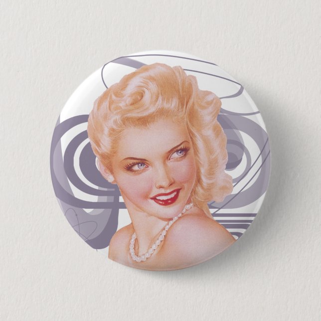 Badge Rond 5 Cm Pinup des années 1940 (Devant)