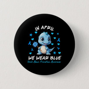Badge Rond 5 Cm Pinwheel Dino En Avril Nous Portons Blue Child Abu