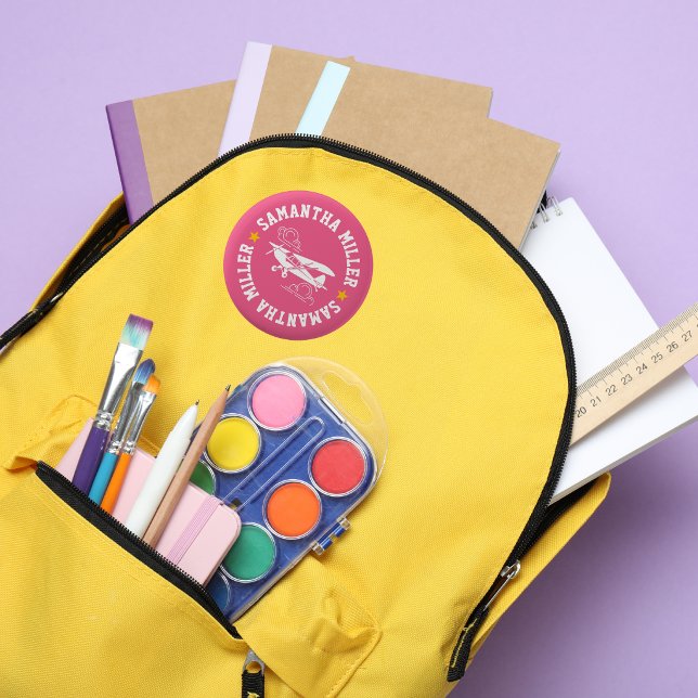 Badge Rond 5 Cm Piper Cub Airplane Not Your Co-Pilot Pink Custom (Créateur téléchargé)