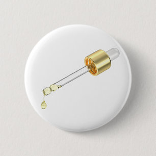 Badge Rond 5 Cm Pipette à goutte avec sérum jaune